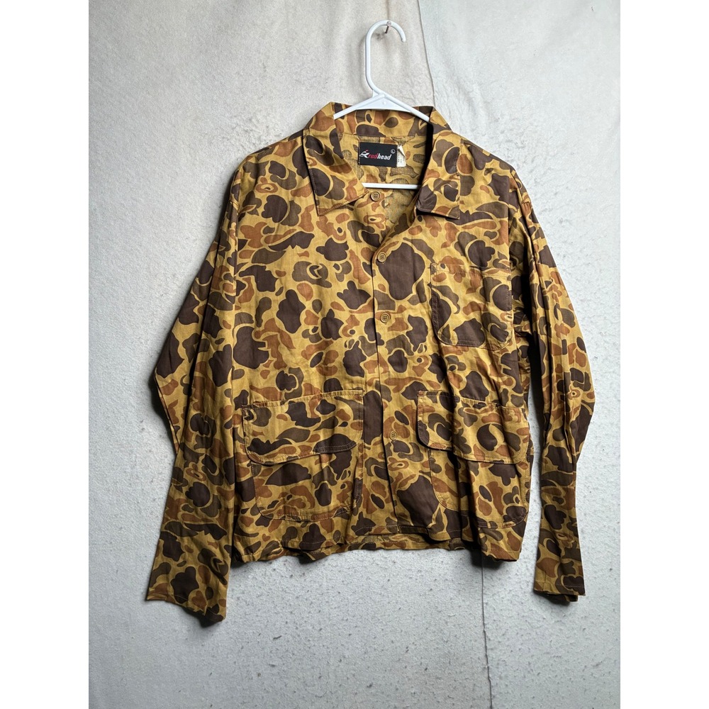 Vintage RedHead Duck Hunter Camo Jacket Mens Large Cotton Canvas Field Shirt